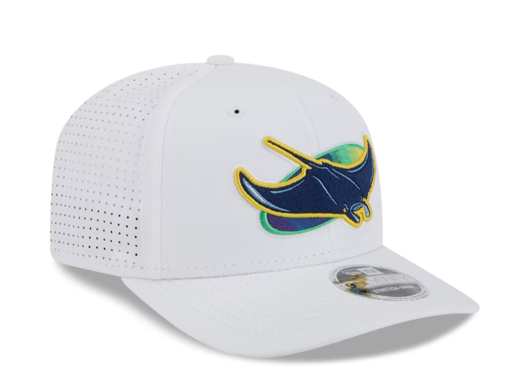 Rays New Era 2025 White Devil Rays Spring Training 9SEVENTY Stretch-Snap Hat