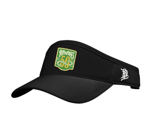 Rowdies Branded Bills 50th Anniversary Black Visor Hat