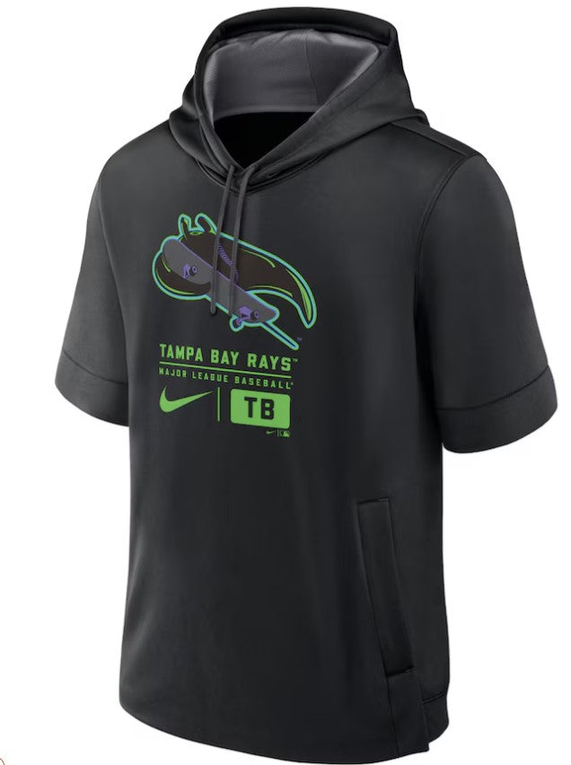 Rays Men's Nike Black City Connect Skateboard Ray Short Sleeve Pullover Hoodie