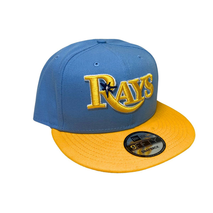 Rays New Era Blue Yellow Wordmark 9Fifty Snapback Hat