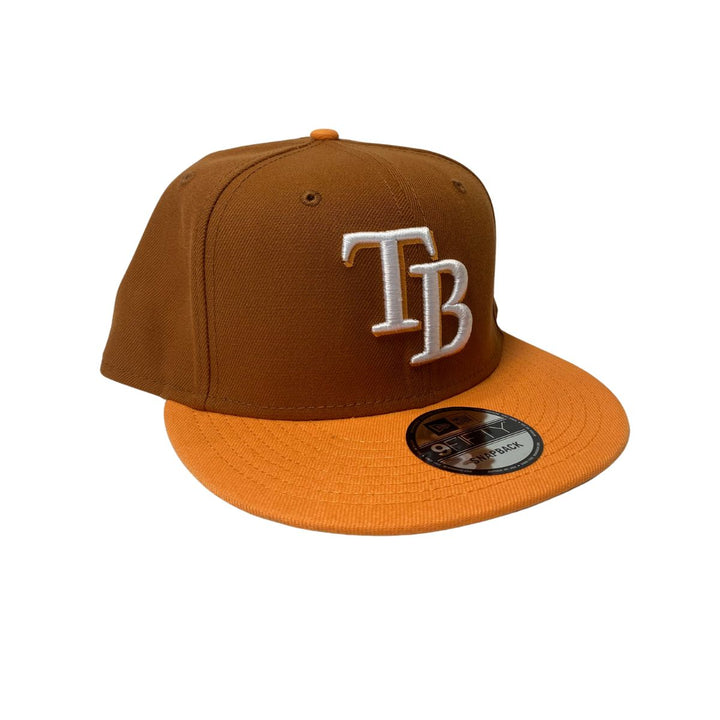 Rays New Era Brown Orange TB 9Fifty Snapback Hat