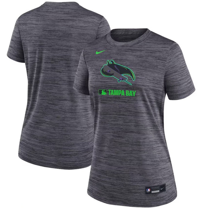 Rays Women's Nike 2025 Charcoal Grey City Connect Skateboard Velocity Dri Fit T-Shirt