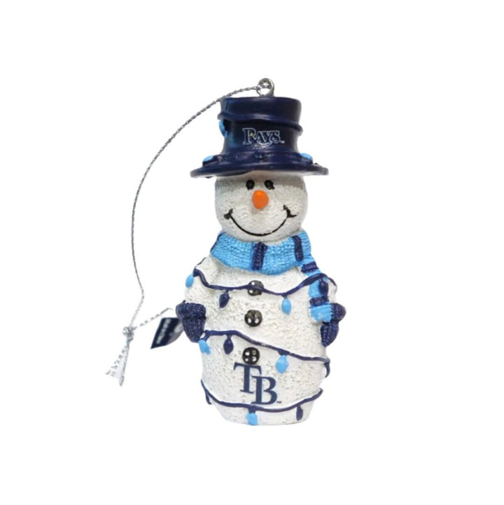 Rays Snowman with Holiday Lights Ornament