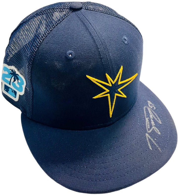 Rays Jeffrey Springs Team Issued Authentic Autographed Spring Training Hat