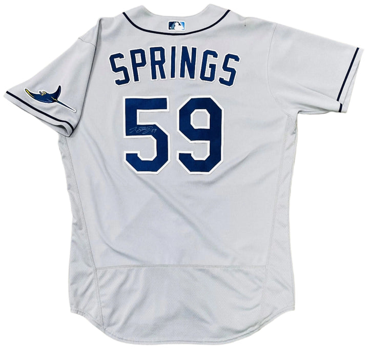 Rays Jeffrey Springs Team Issued Authentic Autographed Gray Jersey