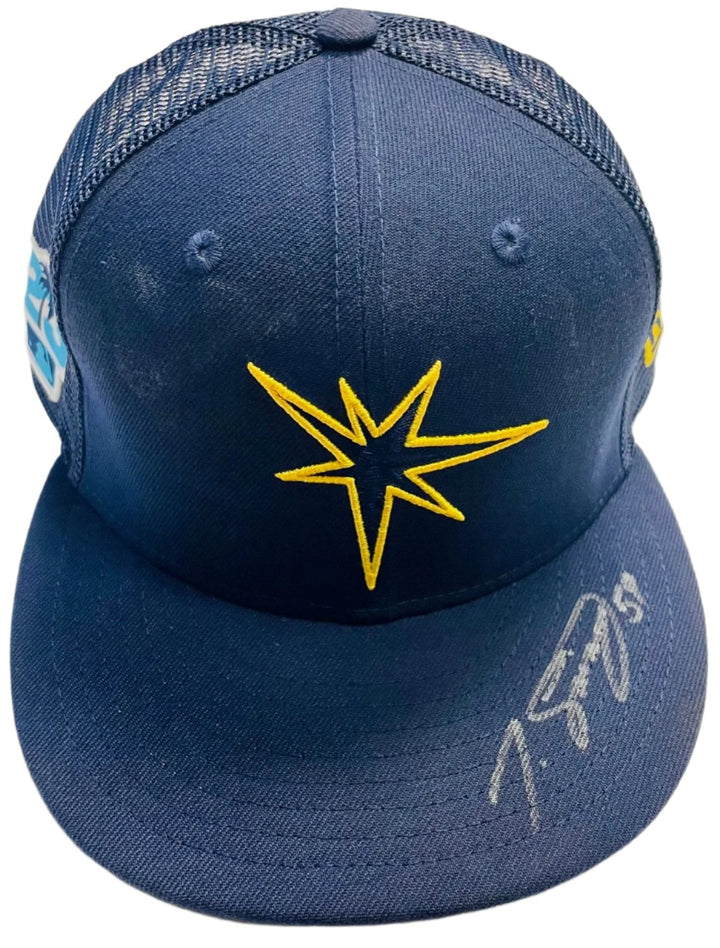 Rays Jeffrey Springs Team Issued Authentic Autographed Spring Training Hat