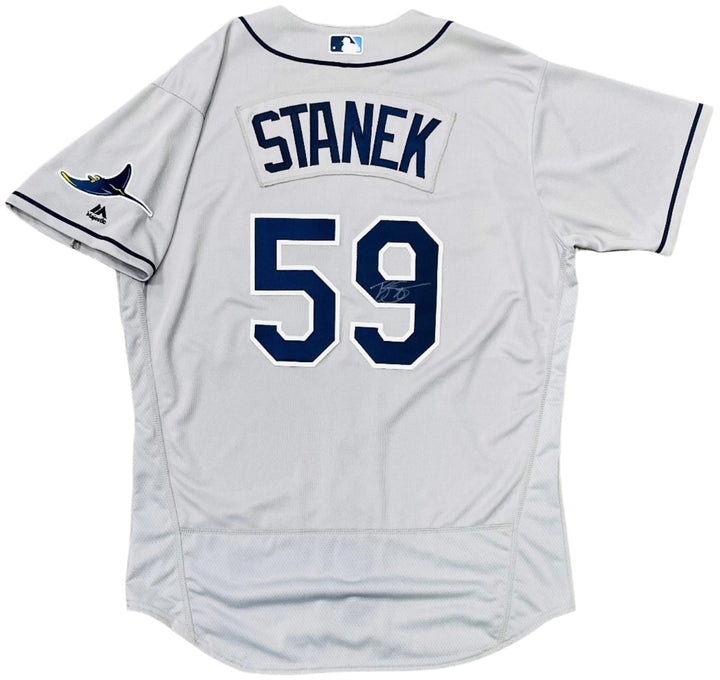 Rays Ryne Stanek Team Issued Authentic Autographed Gray Jersey