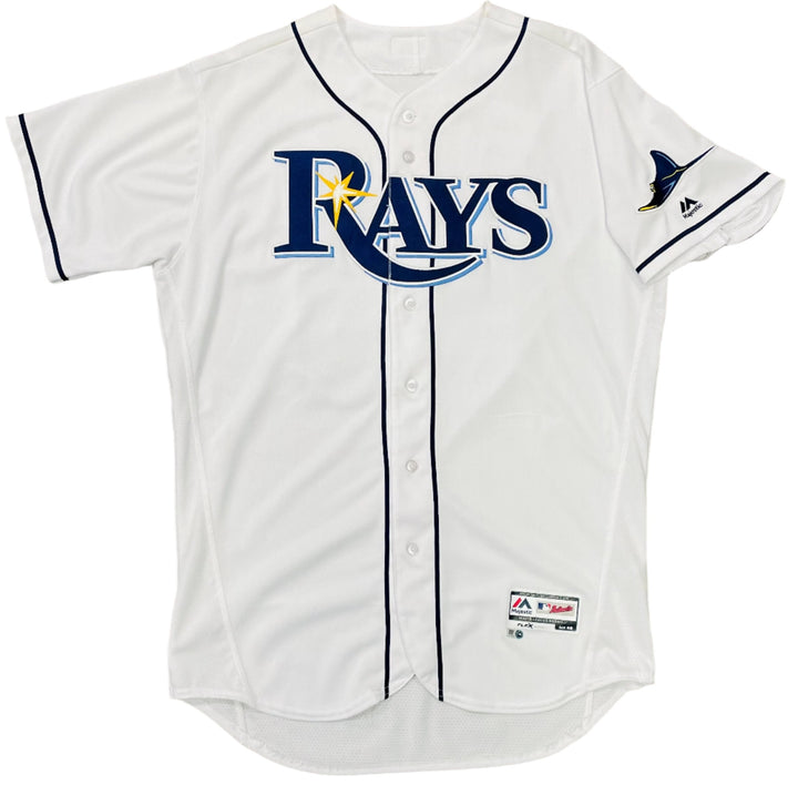 Rays Ryne Stanek Team Issued Authentic Autographed White Jersey