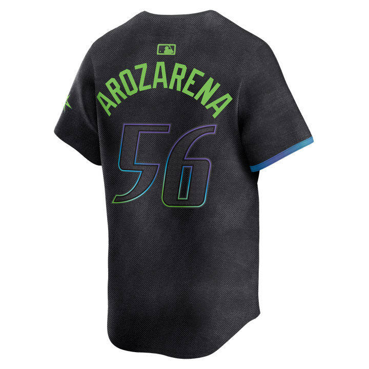 Rays Men's Nike Charcoal Grey Randy Arozarena City Connect Limited Replica Jersey