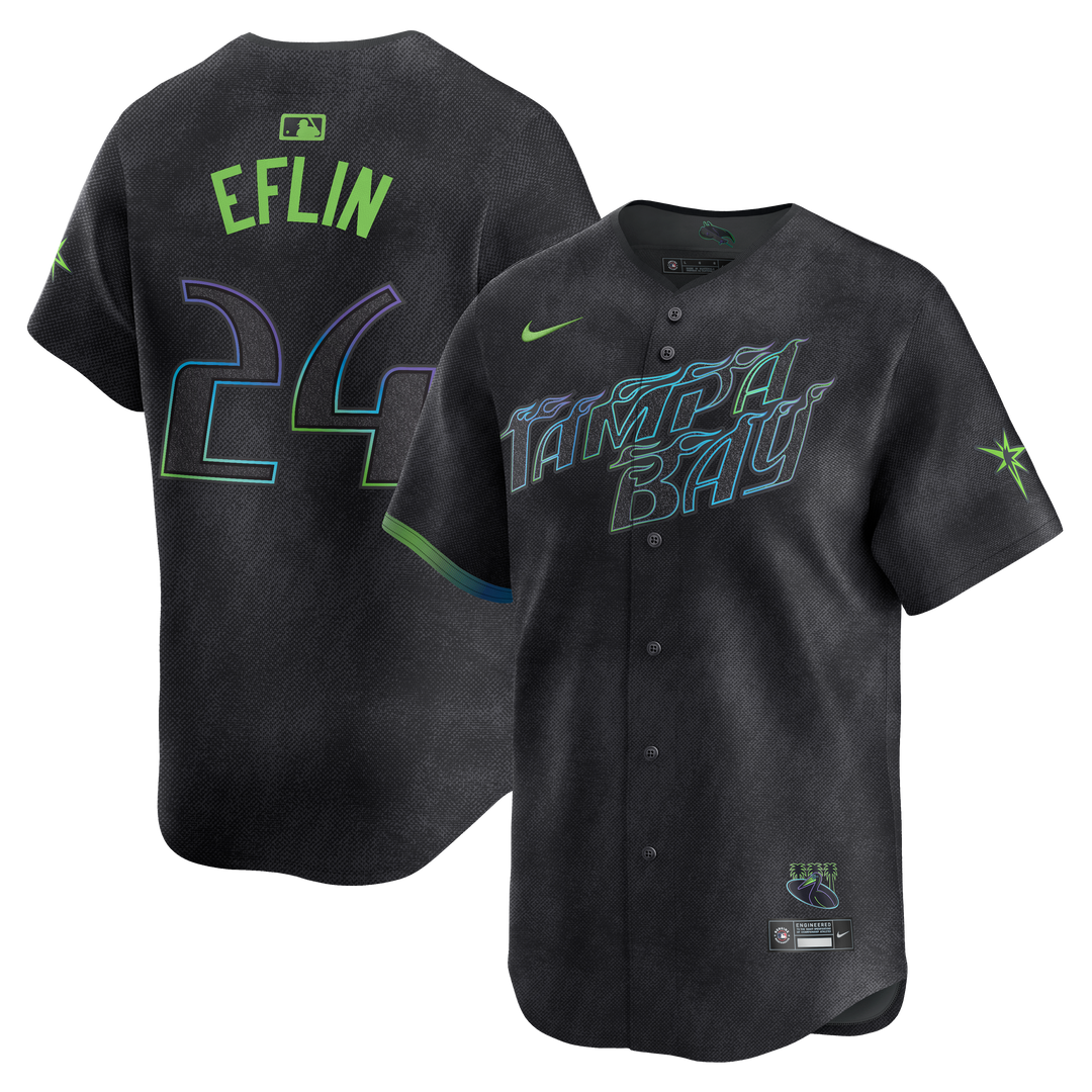 Rays Men's Nike Charcoal Grey Zach Eflin City Connect Limited Replica Jersey