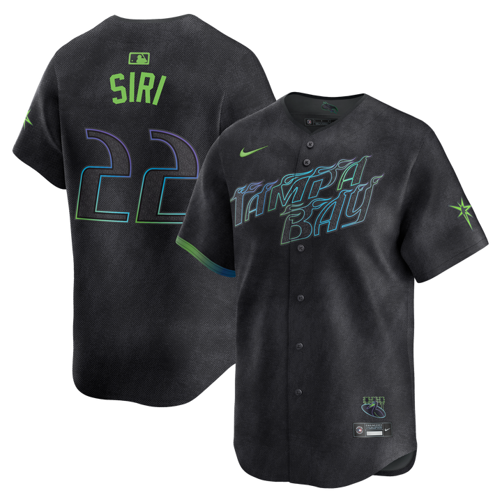Rays Men's Nike Charcoal Grey Jose Siri City Connect Limited Replica Jersey