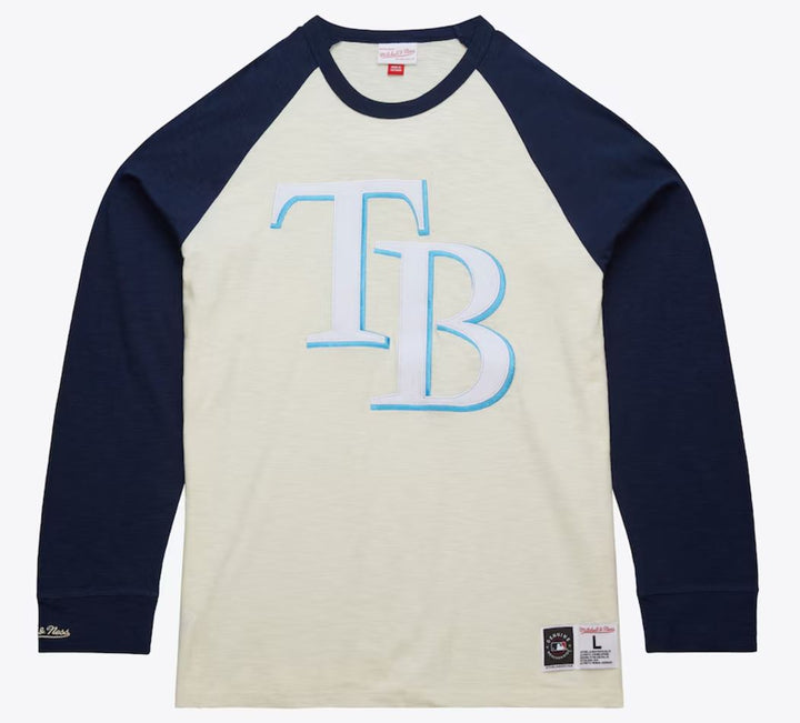 Rays Men's Mitchell & Ness Legendary Slub Raglan Long Sleeve T-Shirt