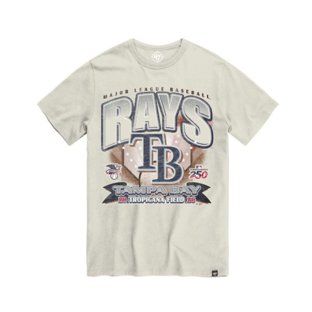 Rays Men's '47 Brand Tan America 250 TB Tropicana Field Franklin Tee