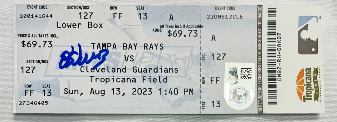 Rays Osleivis Basabe Autographed MLB Debut Game Ticket