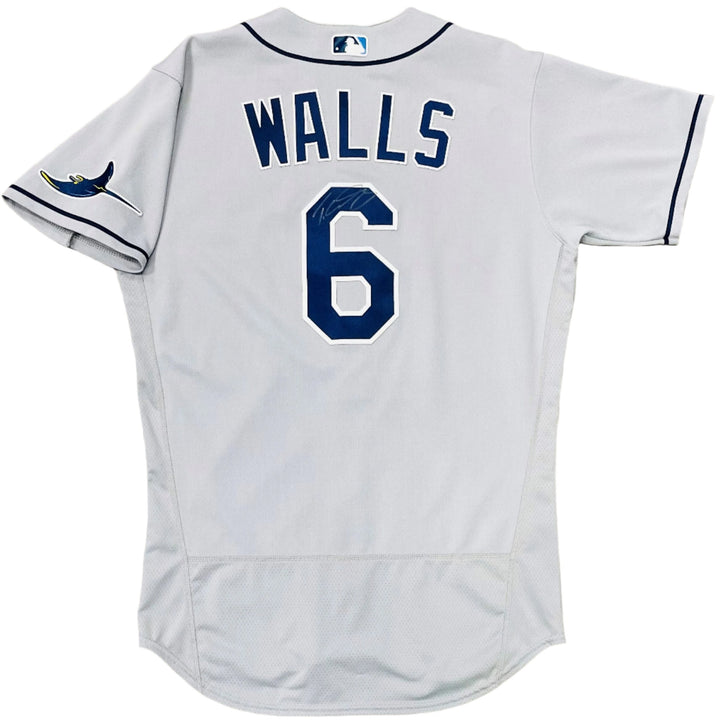 Rays Taylor Walls Team Issued Authentic Autographed Gray Jersey