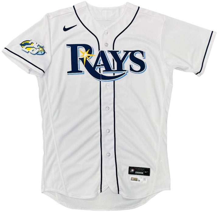 Rays Colby White Team Issued Authentic Autographed 25th Anniversary White Jersey