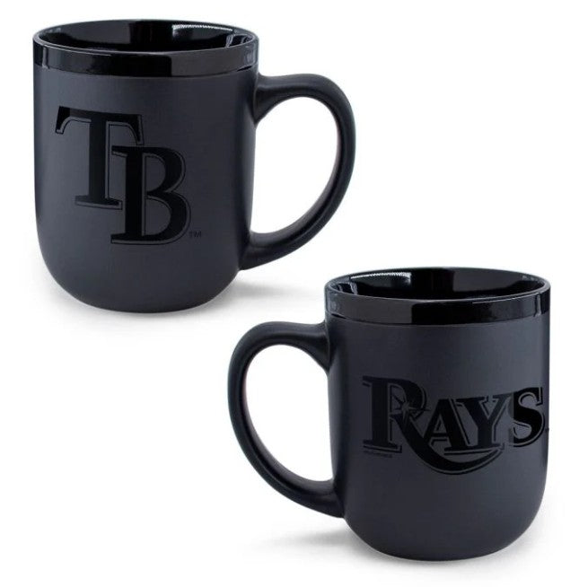 Rays Black Wordmark TB 17oz Ceramic Mug