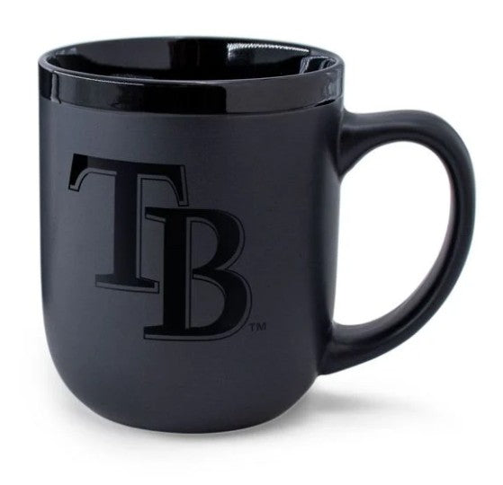 Rays Black Wordmark TB 17oz Ceramic Mug