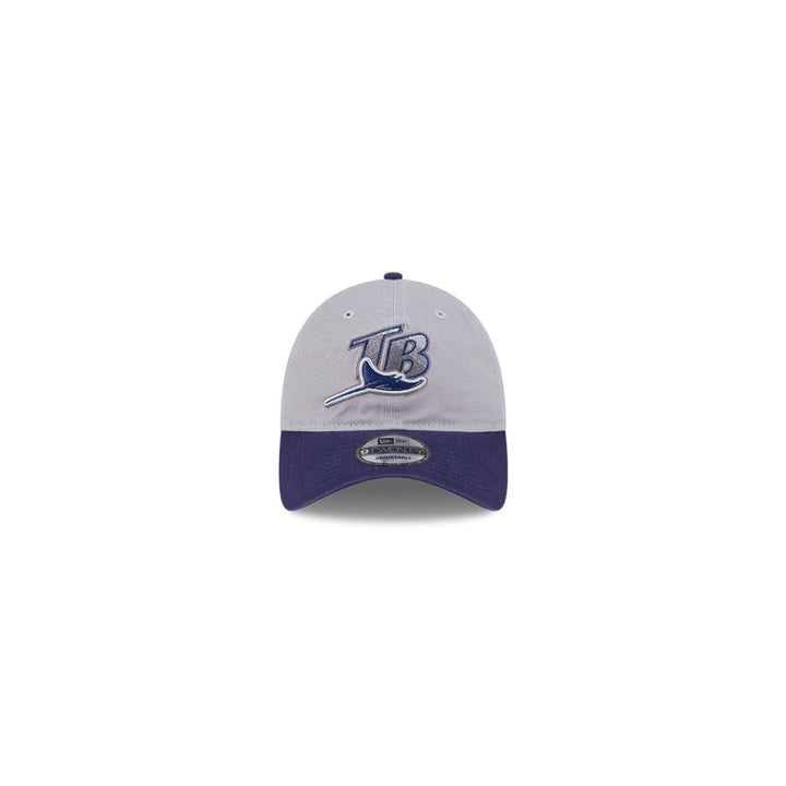 Rays Youth New Era 2025 Grey Navy Batting Practice 9Twenty Adjustable Hat