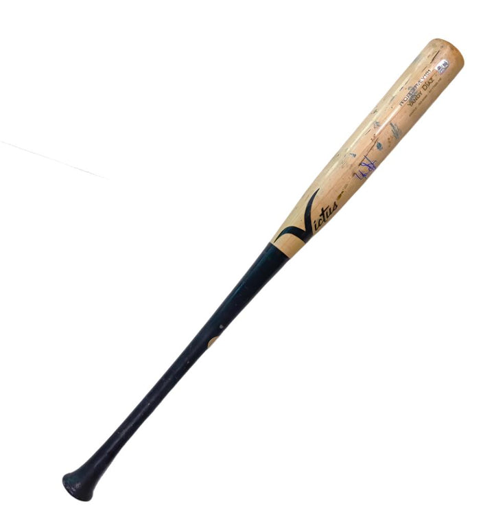 Rays Yandy Diaz Team Issued Autographed Broken Bat