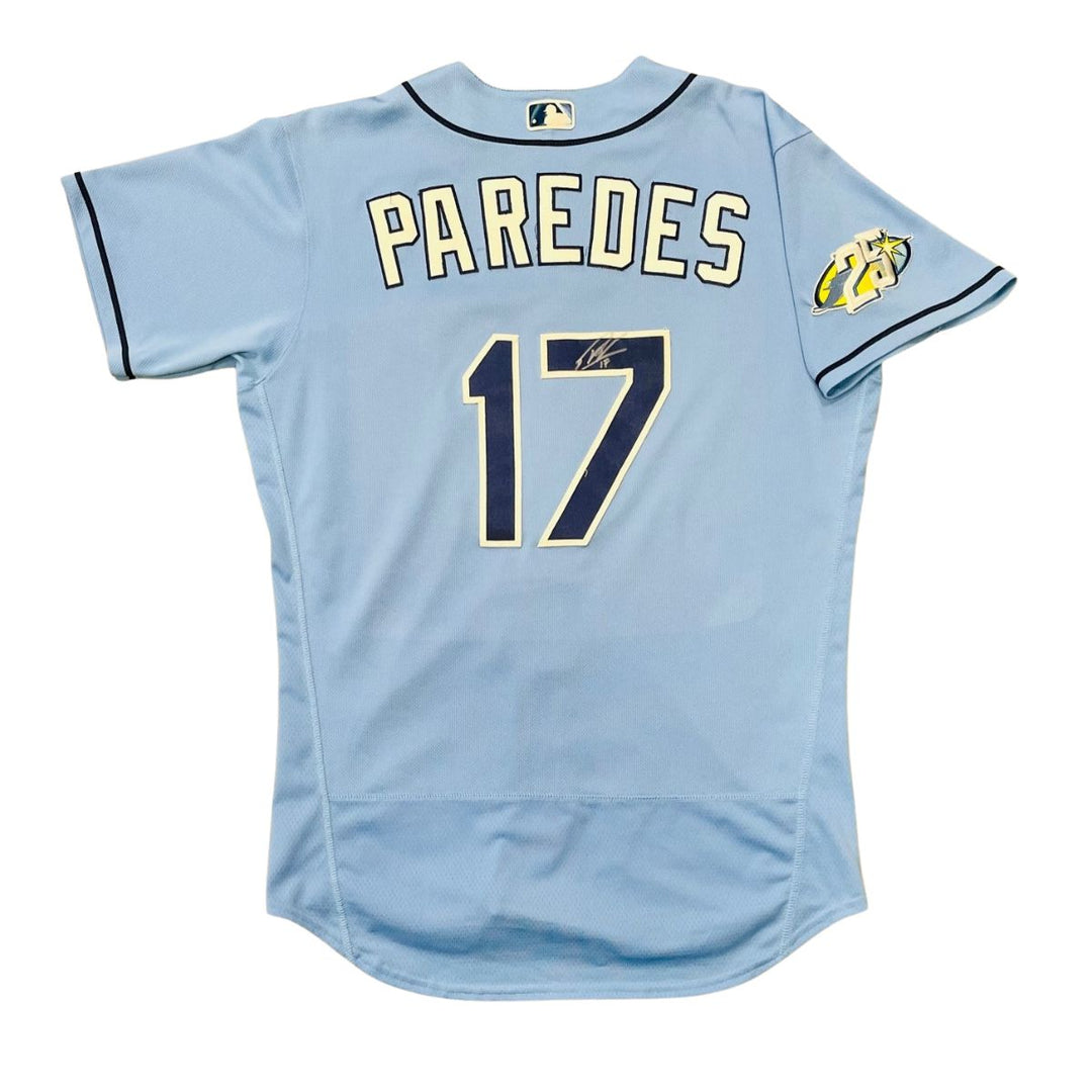 Rays Isaac Paredes Team Issued Authentic Autographed Burst Jersey