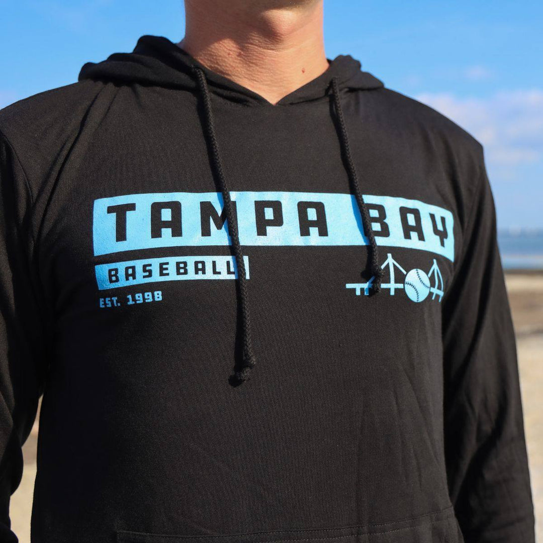 BLACK TAMPA BAY BASEBALL BRIDGE SPORTIQE HOODIE - The Bay Republic | Team Store of the Tampa Bay Rays & Rowdies