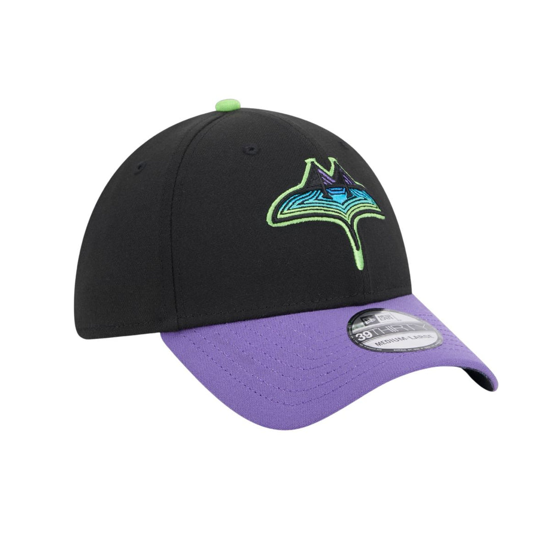 Rays New Era Black Purple City Connect 39Thirty Flex Fit Hat