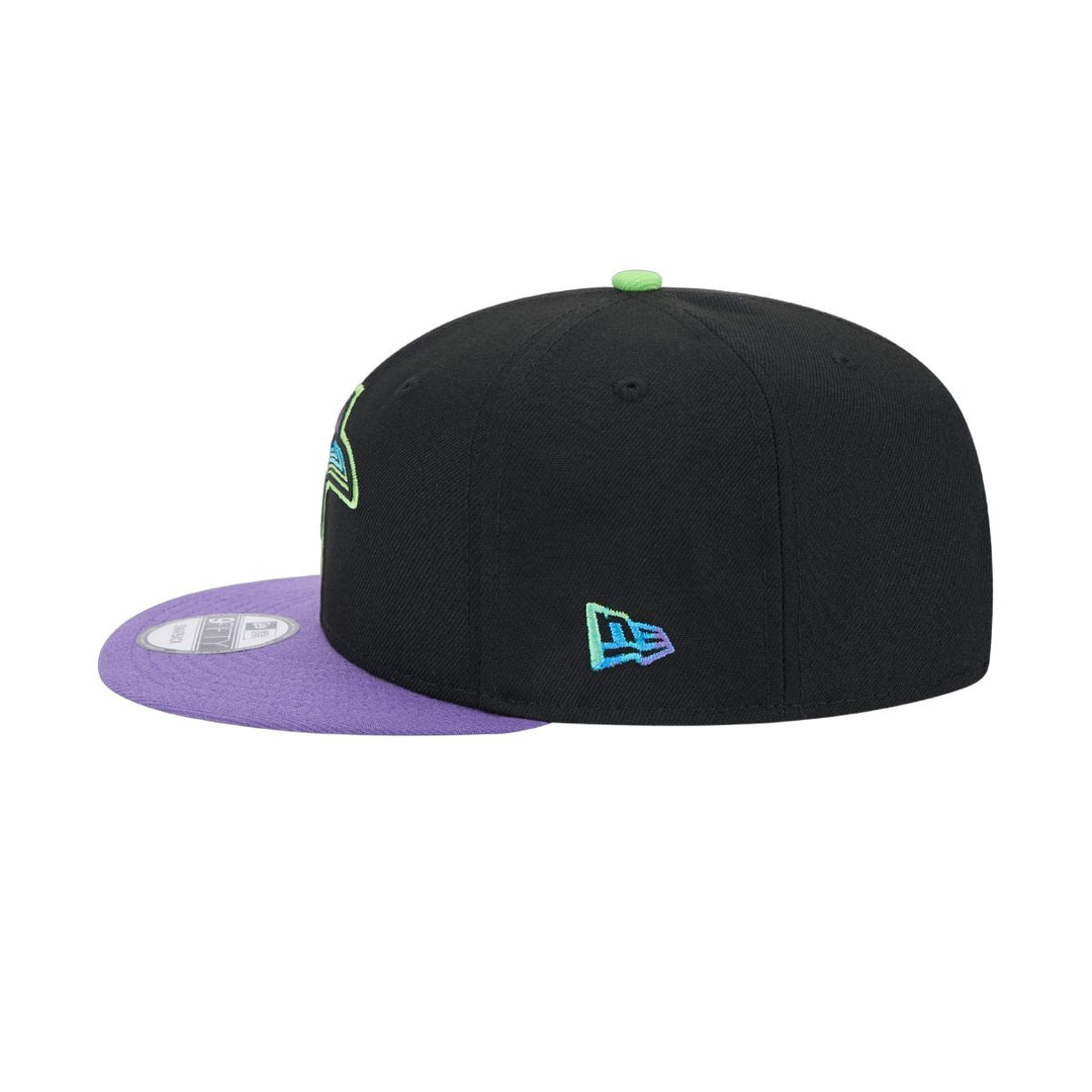 Rays Youth New Era Black Purple City Connect 9Fifty Snapback Hat