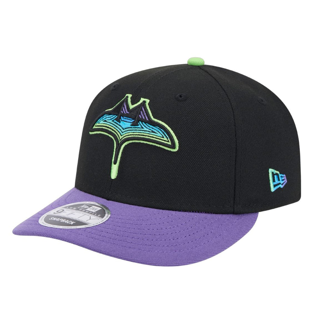 Rays New Era Black Purple City Connect Low Profile 9Fifty Snapback Hat