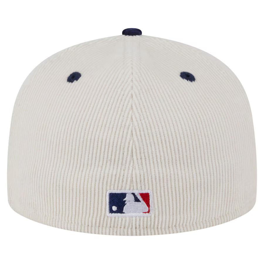Rays New Era White Navy TB Two Tone Corduroy 59Fifty Fitted Hat