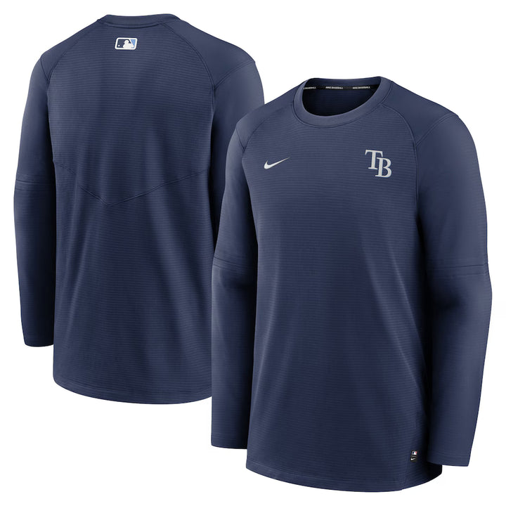 Rays Men's Nike Navy TB Logo Authentic Collection Performance Long Sleeve T-Shirt