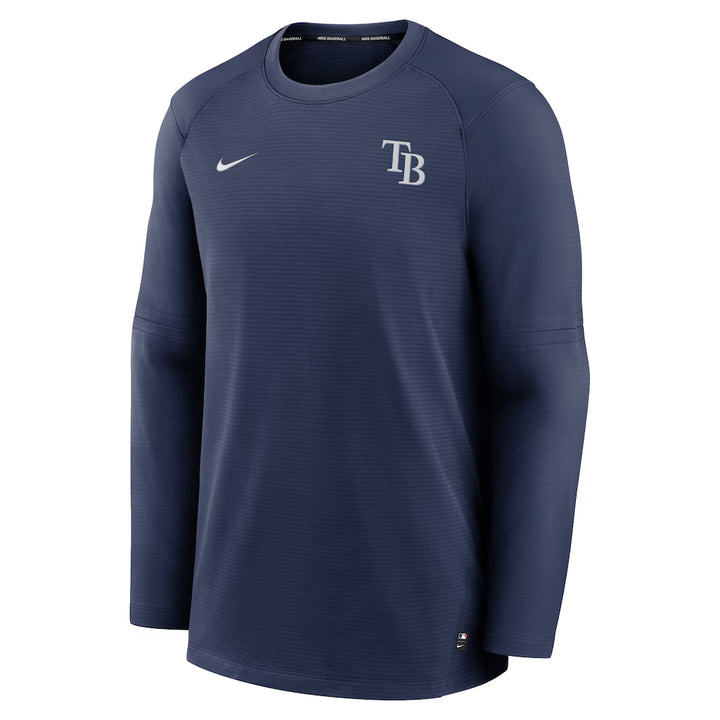 Rays Men's Nike Navy TB Logo Authentic Collection Performance Long Sleeve T-Shirt