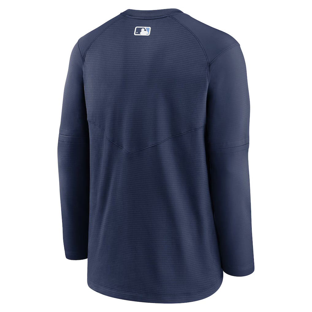 Rays Men's Nike Navy TB Logo Authentic Collection Performance Long Sleeve T-Shirt