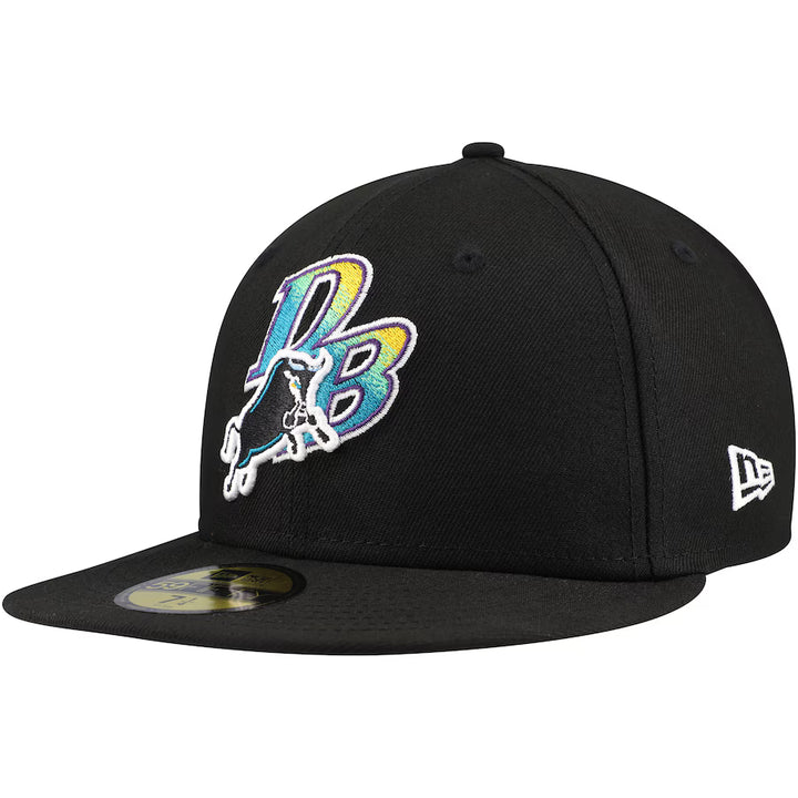 Rays New Era Black TB Durham Devil Bulls 59Fifty Fitted Hat