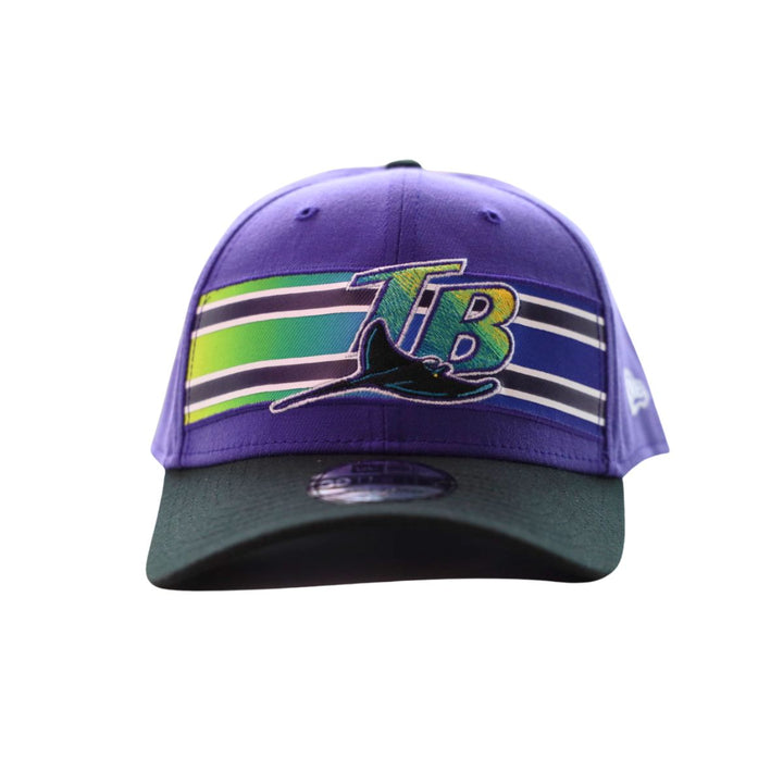 Rays New Era Black Purple Stripes Devil Rays Coop 39Thirty Flex Fit Hat