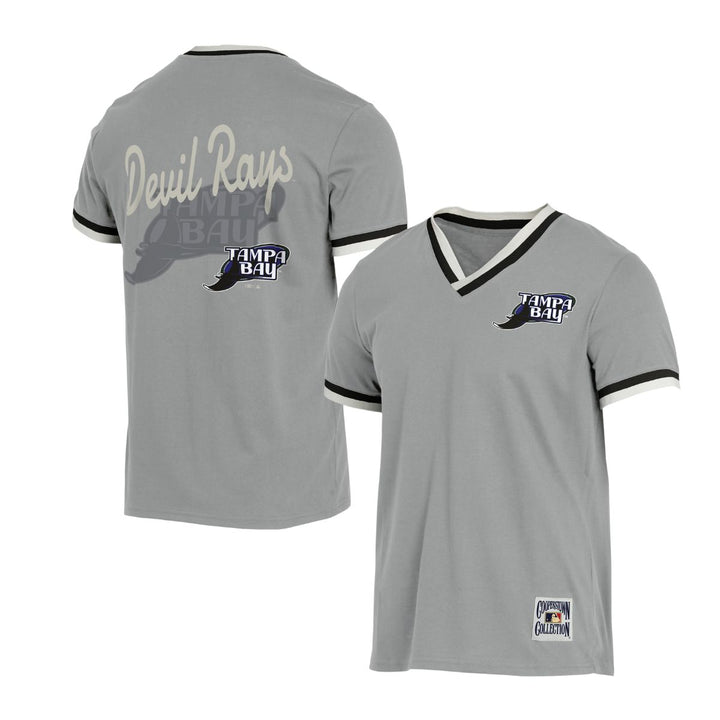 Rays Darius Rucker Collection Grey Devil Rays V-Neck T-Shirt