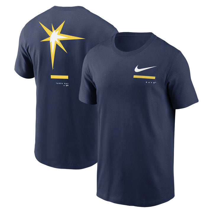 Rays Men's Nike Navy Over the Shoulder Burst T-Shirt