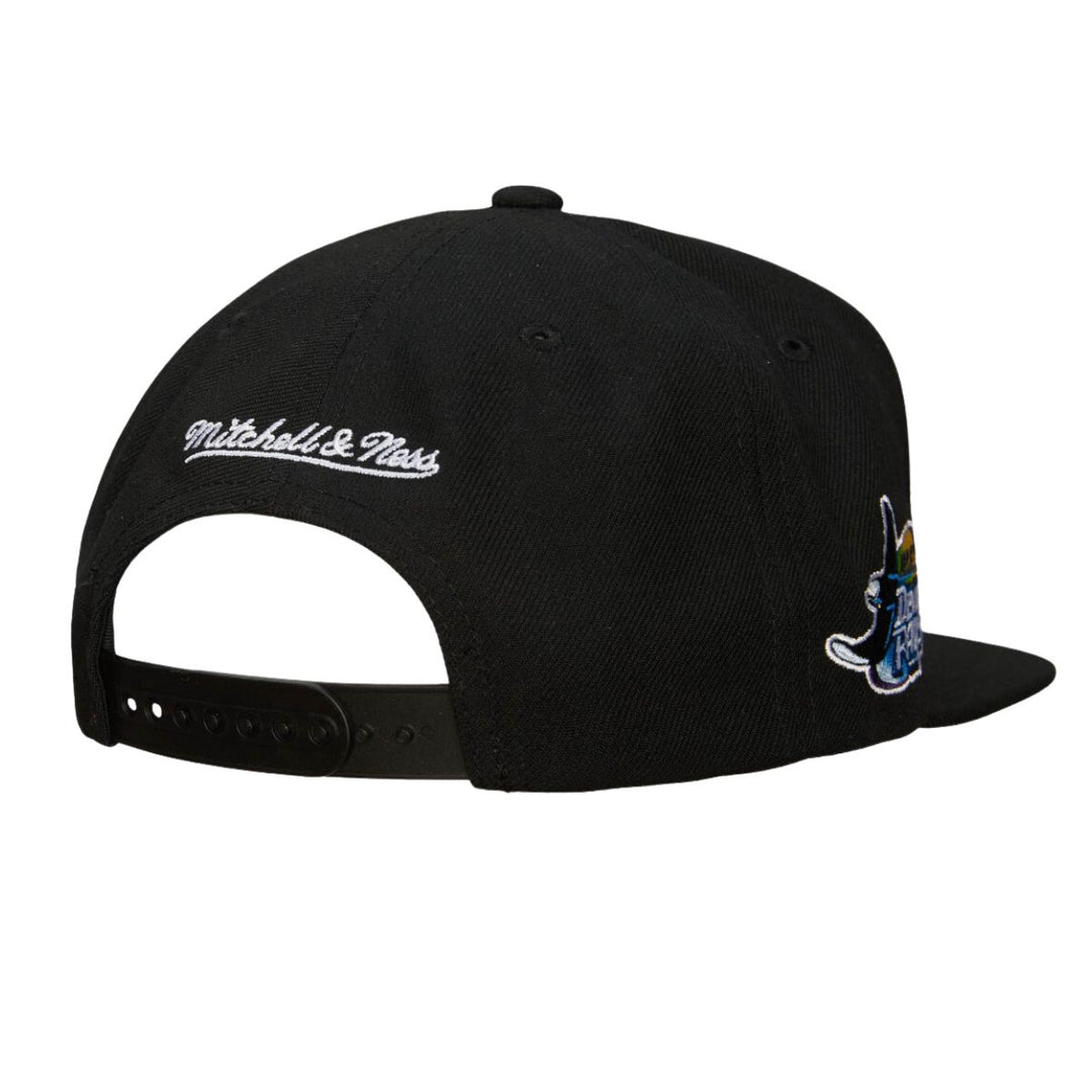 Rays Mitchell & Ness Black Devil Rays Coop Snapback Hat