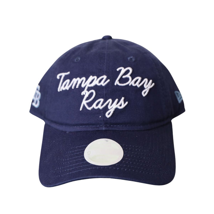 Rays Women's New Era Navy Blue Tampa Bay Script 9Twenty Adjustable Hat