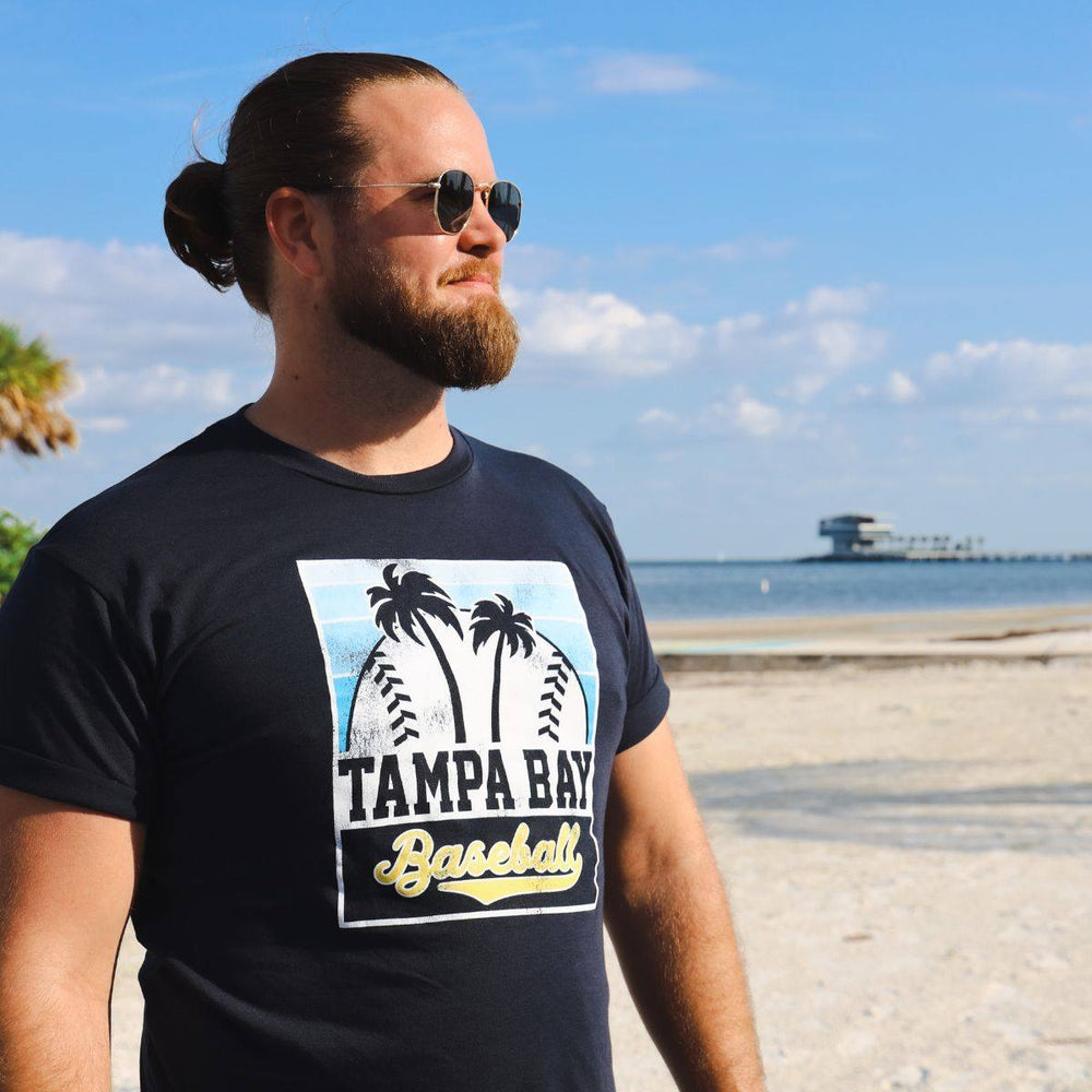 NAVY TAMPA BAY BASEBALL PALM TREES SPORTIQE T-SHIRT - The Bay Republic | Team Store of the Tampa Bay Rays & Rowdies