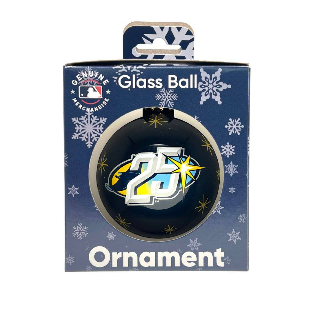RAYS 25TH ANNIVERSARY GLASS BALL HOLIDAY ORNAMENT - The Bay Republic | Team Store of the Tampa Bay Rays & Rowdies