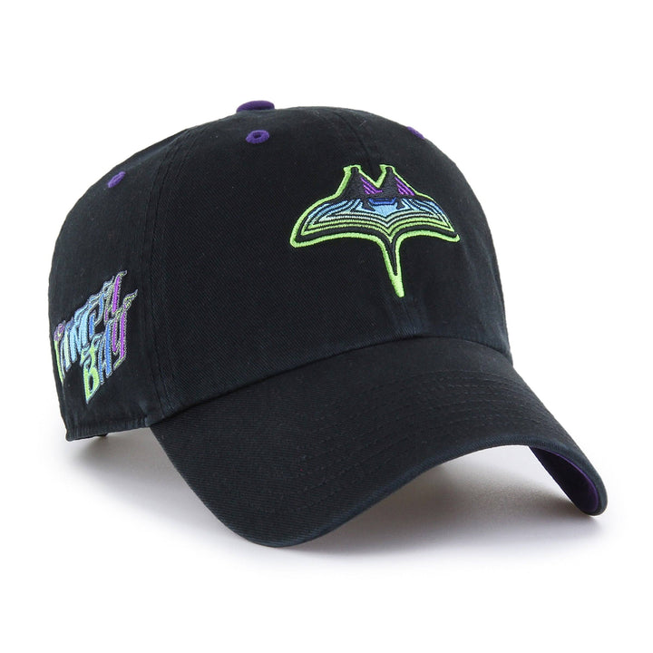 Rays '47 Brand Black Tampa Bay Skyray Flames Clean Up Adjustable Hat - The Bay Republic | Team Store of the Tampa Bay Rays & Rowdies