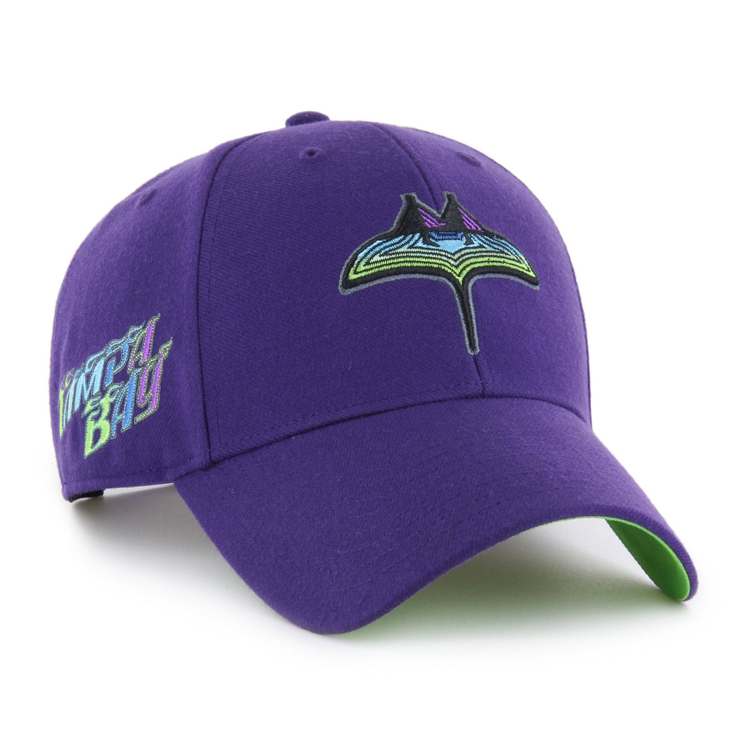 Rays '47 Brand Purple City Connect Skyray Flames MVP Adjustable Hat - The Bay Republic | Team Store of the Tampa Bay Rays & Rowdies