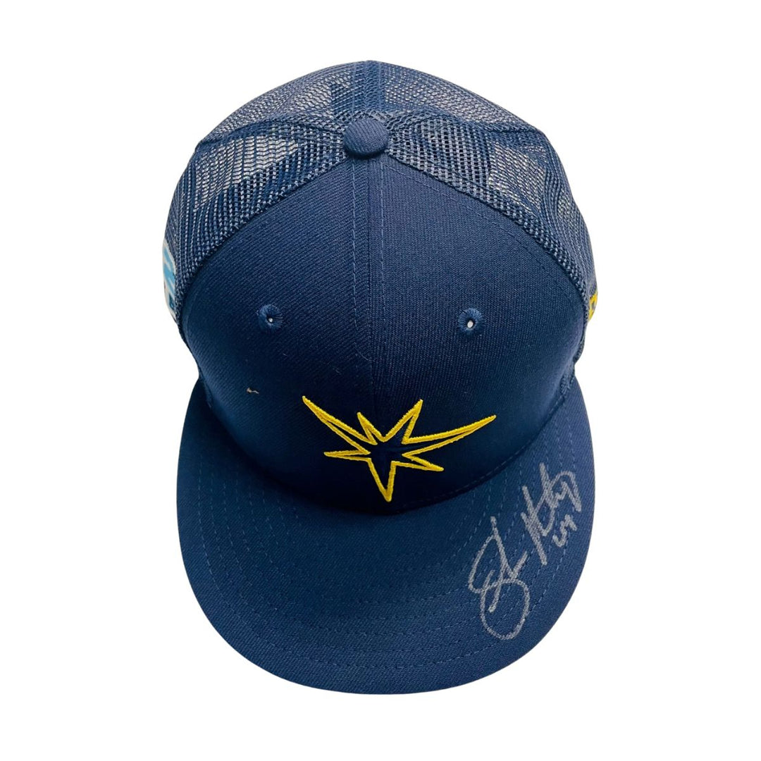 Rays Shawn Armstrong Team Issued Authentic Autographed Spring Training Hat