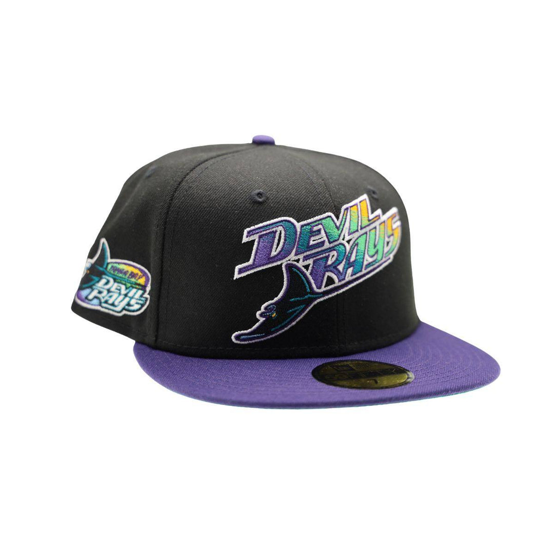 Devil Rays Fitted Rays New Era Black & Purple Devil Rays Retro Script 59Fifty Fitted Hat ...