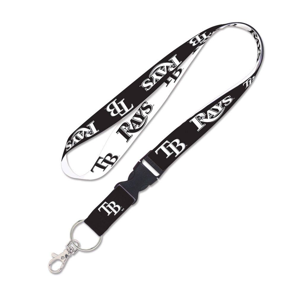 Rays Black and White TB Wordmark Detachable Lanyard - The Bay Republic | Team Store of the Tampa Bay Rays & Rowdies