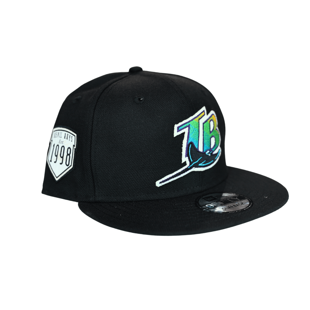 RAYS BLACK COOPERSTOWN DEVIL RAYS EST 1998 9FIFTY SNAPBACK HAT - The Bay Republic | Team Store of the Tampa Bay Rays & Rowdies