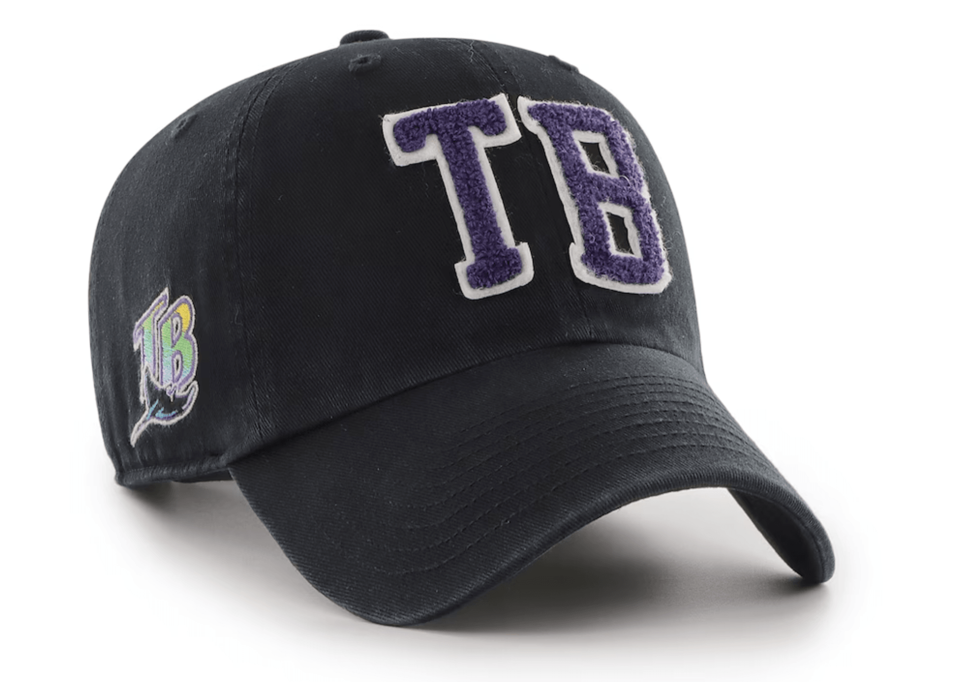 Rays '47 Brand Black Devil Rays TB Coop Chenille Clean Up Adjustable H ...