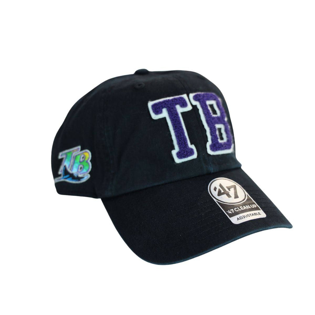 RAYS BLACK DEVIL RAYS TB COOP CHENILLE 47 BRAND CLEAN UP ADJUSTABLE HAT - The Bay Republic | Team Store of the Tampa Bay Rays & Rowdies