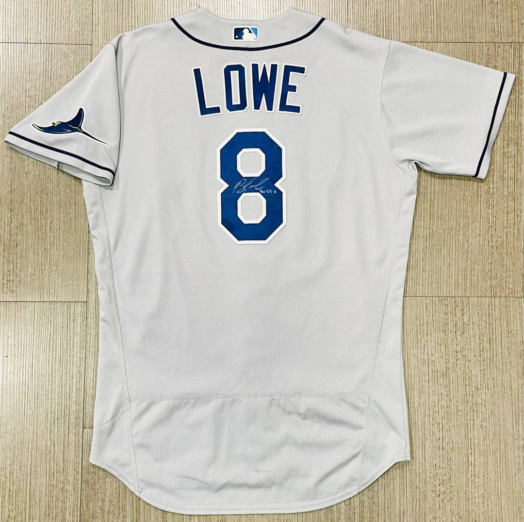 RAYS BRANDON LOWE TEAM ISSUED AUTHENTIC AUTOGRAPHED GREY RAYS JERSEY - The Bay Republic | Team Store of the Tampa Bay Rays & Rowdies